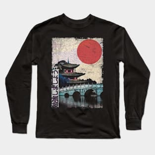 Japanese Temple moon legend Long Sleeve T-Shirt